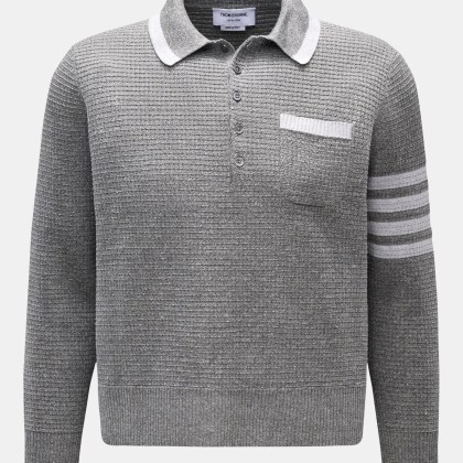 Thom Browne - Herren - Strickpolo grau meliert Thom Browne - Herren - Strickpolo grau meliert