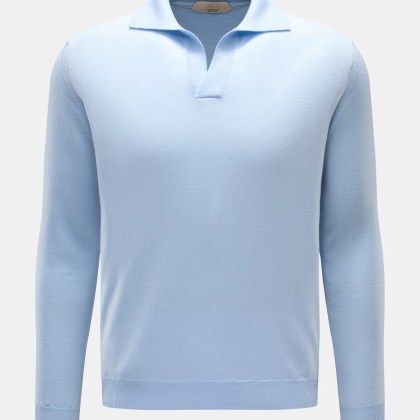 Aurélien - Herren - Merino Strickpolo hellblau Aurélien - Herren - Merino Strickpolo hellblau