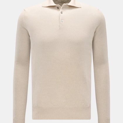 Aurélien - Herren - Merino Strickpolo sand Aurélien - Herren - Merino Strickpolo sand