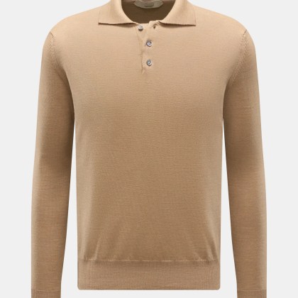 Aurélien - Herren - Merino Strickpolo beige Aurélien - Herren - Merino Strickpolo beige