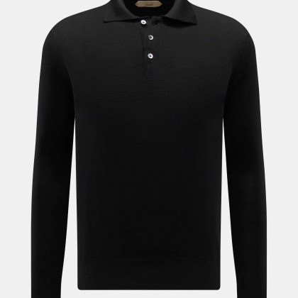 Aurélien - Herren - Merino Strickpolo schwarz Aurélien - Herren - Merino Strickpolo schwarz