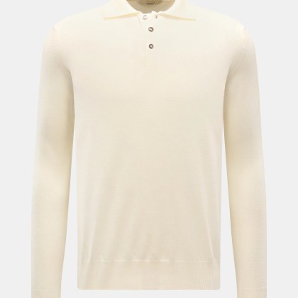 Aurélien - Herren - Merino Strickpolo creme Aurélien - Herren - Merino Strickpolo creme