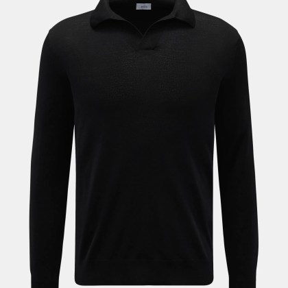 von Braun - Herren - Merino Strickpolo schwarz von Braun - Herren - Merino Strickpolo schwarz