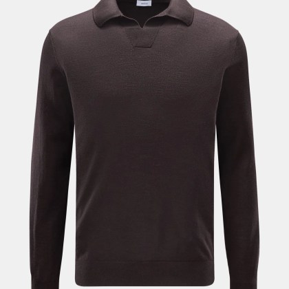 von Braun - Herren - Merino Strickpolo dunkelbraun von Braun - Herren - Merino Strickpolo dunkelbraun