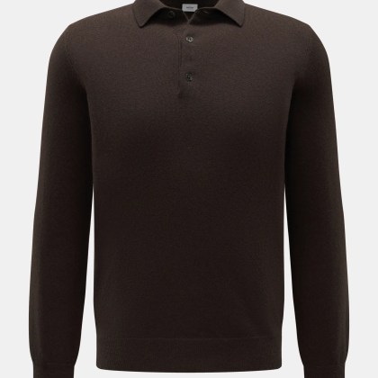 von Braun - Herren - Cashmere Strickpolo dunkelbraun von Braun - Herren - Cashmere Strickpolo dunkelbraun