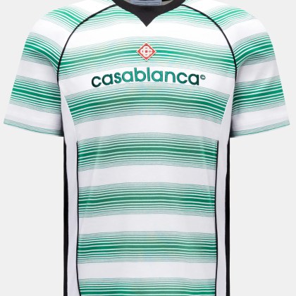 Casablanca - Herren - Rundhals-T-Shirt %27Gradient Stripe%27 grün/weiß/schwarz gestreift Casablanca - Herren - Rundhals-T-Shirt %27Gradient Stripe%27 grün/weiß/schwarz gestreift