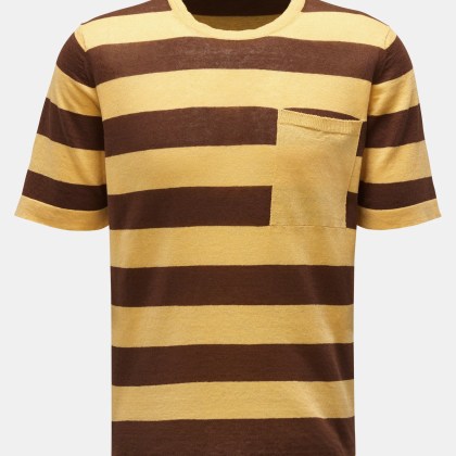 04651/ A trip in a bag - Herren - Kurzarm-Pullover %27Striped Tee%27 gelb/braun gestreift 04651/ A trip in a bag - Herren - Kurzarm-Pullover %27Striped Tee%27 gelb/braun gestreift