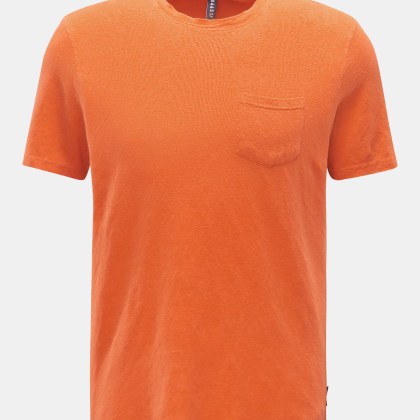 04651/ A trip in a bag - Herren - Leinen Rundhals-T-Shirt orange 04651/ A trip in a bag - Herren - Leinen Rundhals-T-Shirt orange