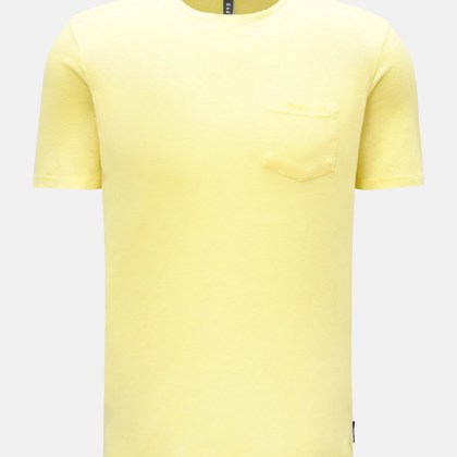 04651/ A trip in a bag - Herren - Leinen Rundhals-T-Shirt hellgelb 04651/ A trip in a bag - Herren - Leinen Rundhals-T-Shirt hellgelb