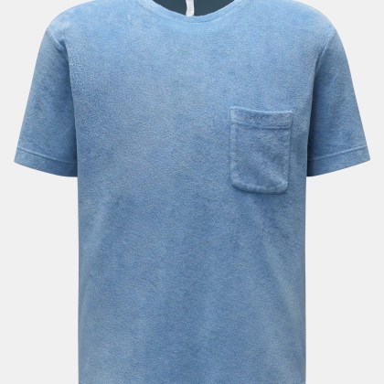 04651/ A trip in a bag - Herren - Frottee Rundhals-T-Shirt %27Terry Tee%27 hellblau 04651/ A trip in a bag - Herren - Frottee Rundhals-T-Shirt %27Terry Tee%27 hellblau