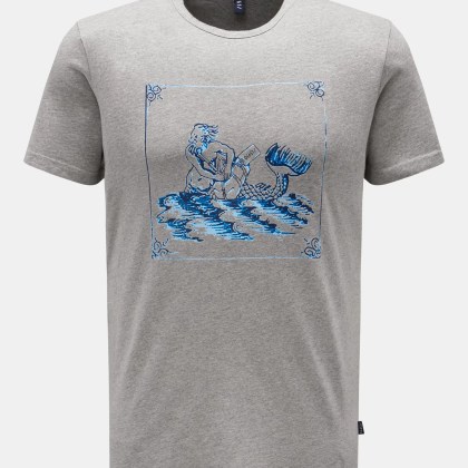 04651/ A trip in a bag - Herren - Rundhals-T-Shirt %27Crew Tee%27 grau meliert 04651/ A trip in a bag - Herren - Rundhals-T-Shirt %27Crew Tee%27 grau meliert