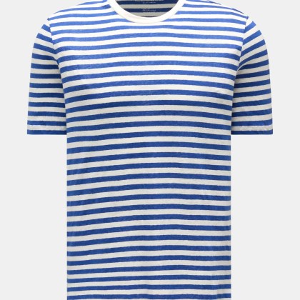 Majestic Filatures - Herren - Rundhals-T-Shirt weiß/blau gestreift Majestic Filatures - Herren - Rundhals-T-Shirt weiß/blau gestreift