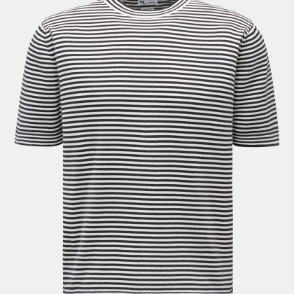 Doppiaa - Herren - Kurzarm-Rundhalspullover %27Aalfeo%27 dark navy/weiß gestreift Doppiaa - Herren - Kurzarm-Rundhalspullover %27Aalfeo%27 dark navy/weiß gestreift