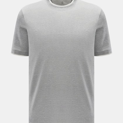 Brunello Cucinelli - Herren - Rundhals-T-Shirt grau meliert Brunello Cucinelli - Herren - Rundhals-T-Shirt grau meliert