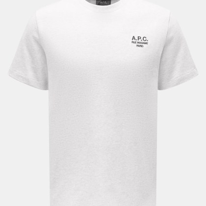 A.P.C. - Herren - Rundhals-T-Shirt %27Standard Rue Madame%27 hellgrau meliert A.P.C. - Herren - Rundhals-T-Shirt %27Standard Rue Madame%27 hellgrau meliert