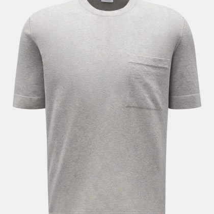 04651/ A trip in a bag - Herren - Feinstrick-Kurzarmpullover %27Knitted Tee%27 grau meliert 04651/ A trip in a bag - Herren - Feinstrick-Kurzarmpullover %27Knitted Tee%27 grau meliert