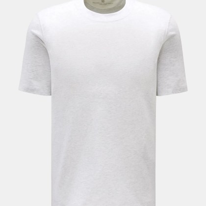 Brunello Cucinelli - Herren - Rundhals-T-Shirt hellgrau meliert Brunello Cucinelli - Herren - Rundhals-T-Shirt hellgrau meliert