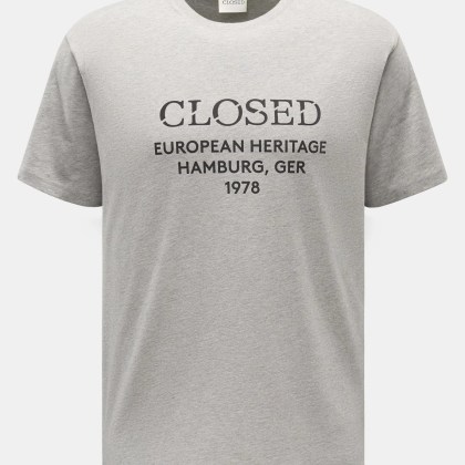 Closed - Herren - Rundhals-T-Shirt grau meliert Closed - Herren - Rundhals-T-Shirt grau meliert
