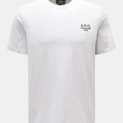 A.P.C. - Herren - Rundhals-T-Shirt %27Standard Rue Madame%27 hellgrau meliert A.P.C. - Herren - Rundhals-T-Shirt %27Standard Rue Madame%27 hellgrau meliert