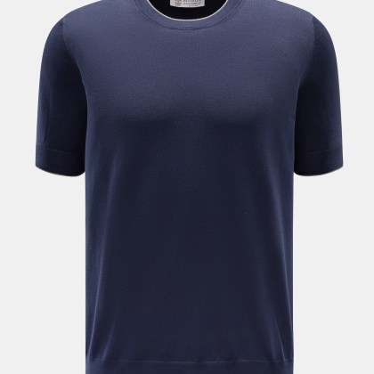 Brunello Cucinelli - Herren - Kurzarmpullover navy Brunello Cucinelli - Herren - Kurzarmpullover navy