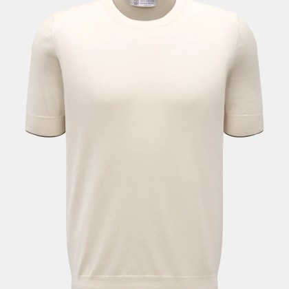 Brunello Cucinelli - Herren - Kurzarmpullover creme Brunello Cucinelli - Herren - Kurzarmpullover creme