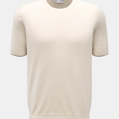 Brunello Cucinelli - Herren - Kurzarmpullover creme Brunello Cucinelli - Herren - Kurzarmpullover creme