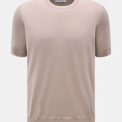 Brunello Cucinelli - Herren - Kurzarmpullover taupe Brunello Cucinelli - Herren - Kurzarmpullover taupe