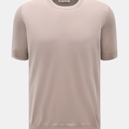 Brunello Cucinelli - Herren - Kurzarmpullover taupe Brunello Cucinelli - Herren - Kurzarmpullover taupe
