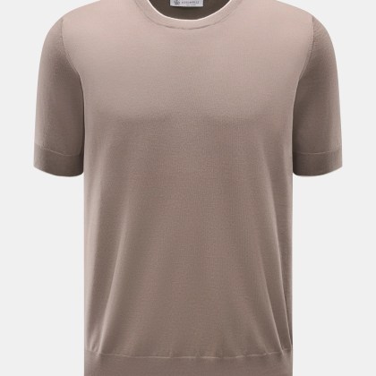 Brunello Cucinelli - Herren - Kurzarmpullover graubraun Brunello Cucinelli - Herren - Kurzarmpullover graubraun