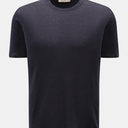 Officine Générale - Herren - Leinen Rundhals-T-Shirt navy Officine Générale - Herren - Leinen Rundhals-T-Shirt navy