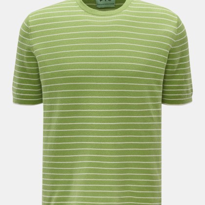 FTC - Herren - Kurzarm-Rundhalspullover grün/weiß gestreift FTC - Herren - Kurzarm-Rundhalspullover grün/weiß gestreift