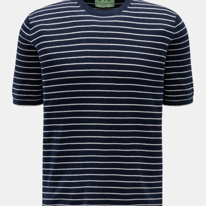 FTC - Herren - Kurzarm-Rundhalspullover navy/weiß gestreift FTC - Herren - Kurzarm-Rundhalspullover navy/weiß gestreift
