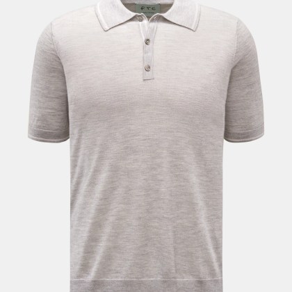 FTC - Herren - Kurzarm-Strickpolo grau meliert FTC - Herren - Kurzarm-Strickpolo grau meliert