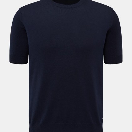 Aurélien - Herren - Merino Kurzarmpullover navy Aurélien - Herren - Merino Kurzarmpullover navy