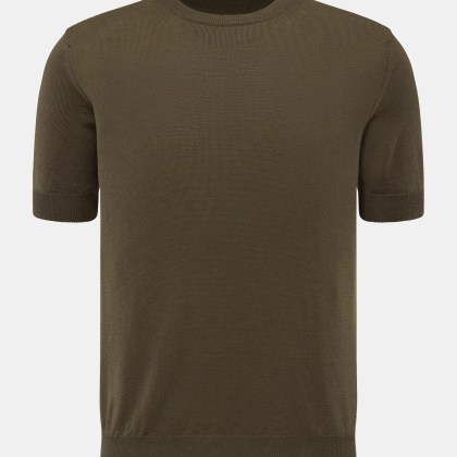 Aurélien - Herren - Merino Kurzarmpullover oliv Aurélien - Herren - Merino Kurzarmpullover oliv