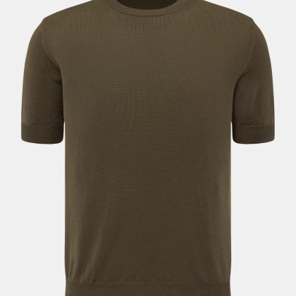 Aurélien - Herren - Merino Kurzarmpullover oliv Aurélien - Herren - Merino Kurzarmpullover oliv