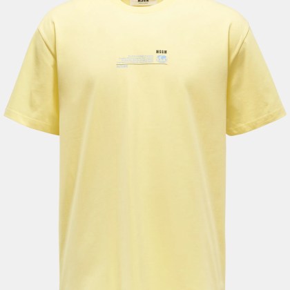 MSGM - Herren - Rundhals-T-Shirt hellgelb MSGM - Herren - Rundhals-T-Shirt hellgelb
