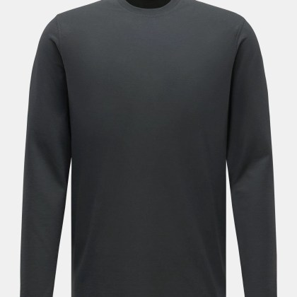 Zanone - Herren - Rundhals-Longsleeve dark olive Zanone - Herren - Rundhals-Longsleeve dark olive