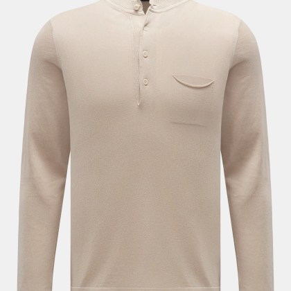 04651/ A trip in a bag - Herren - Strick-Henleyshirt %27Foggy%27 beige 04651/ A trip in a bag - Herren - Strick-Henleyshirt %27Foggy%27 beige