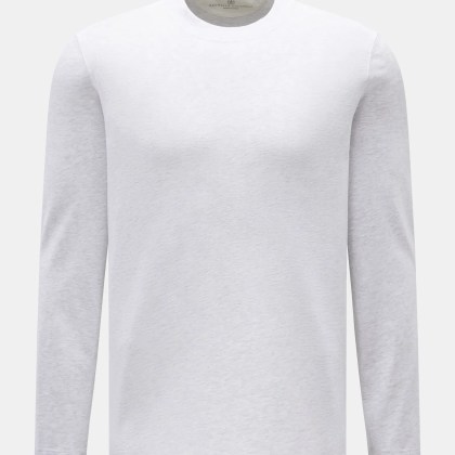 Brunello Cucinelli - Herren - Rundhals-Longsleeve hellgrau meliert Brunello Cucinelli - Herren - Rundhals-Longsleeve hellgrau meliert