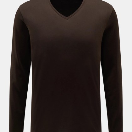Stefan Brandt - Herren - V-Neck Longsleeve %27Artur%27 dunkelbraun Stefan Brandt - Herren - V-Neck Longsleeve %27Artur%27 dunkelbraun