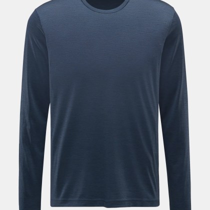 Stefan Brandt - Herren - Merino Rundhals-Longsleeve %27Enno%27 dunkelblau meliert Stefan Brandt - Herren - Merino Rundhals-Longsleeve %27Enno%27 dunkelblau meliert