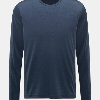 Stefan Brandt - Herren - Merino Rundhals-Longsleeve %27Enno%27 dunkelblau meliert Stefan Brandt - Herren - Merino Rundhals-Longsleeve %27Enno%27 dunkelblau meliert