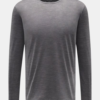 The Product is the Hero - Herren - Merino Longsleeve dunkelgrau meliert The Product is the Hero - Herren - Merino Longsleeve dunkelgrau meliert
