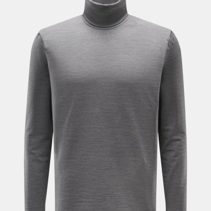 04651/ A trip in a bag - Herren - Merino Rollkragenpullover grau meliert 04651/ A trip in a bag - Herren - Merino Rollkragenpullover grau meliert