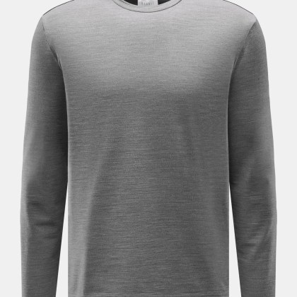 04651/ A trip in a bag - Herren - Merino Longsleeve dunkelgrau meliert 04651/ A trip in a bag - Herren - Merino Longsleeve dunkelgrau meliert