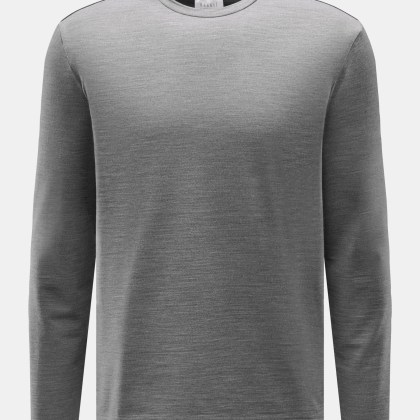 04651/ A trip in a bag - Herren - Merino Longsleeve dunkelgrau meliert 04651/ A trip in a bag - Herren - Merino Longsleeve dunkelgrau meliert