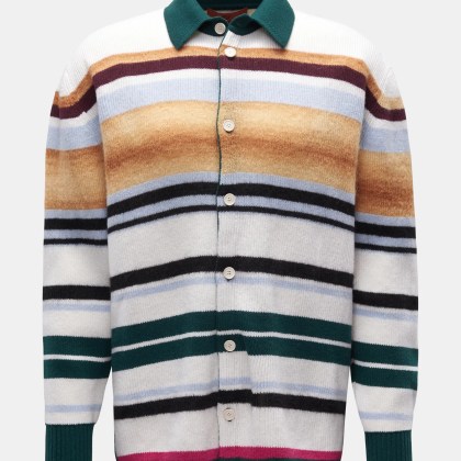 Missoni - Herren - Strick-Overshirt beige/weiß/grün gestreift Missoni - Herren - Strick-Overshirt beige/weiß/grün gestreift