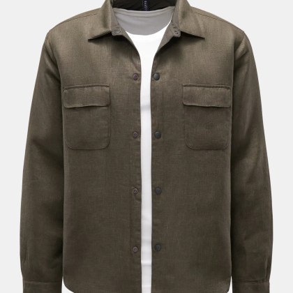 04651/ A trip in a bag - Herren - Leinen Overshirt %27Linen Breeze%27 oliv 04651/ A trip in a bag - Herren - Leinen Overshirt %27Linen Breeze%27 oliv
