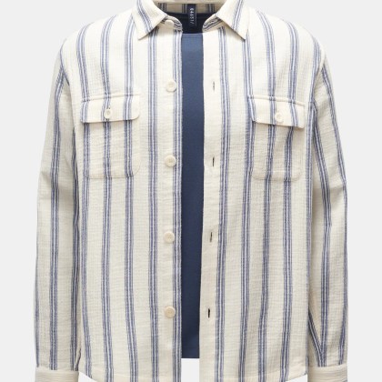 04651/ A trip in a bag - Herren - Seersucker Overshirt navy/creme gestreift 04651/ A trip in a bag - Herren - Seersucker Overshirt navy/creme gestreift